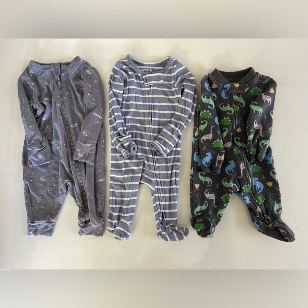 Footie Pajama Set of 3 for Baby - 0-3 Months - Baby Boy